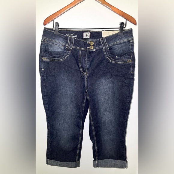 NWT US 14 Addition Elle d/c Jeans Straight Fit Cropped Denim Capri - Picture 1 of 6